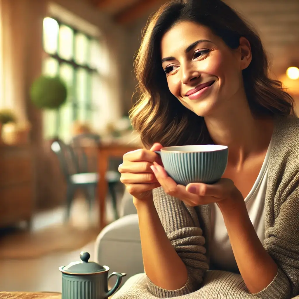 woman enjoys an online psychic reading